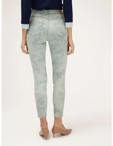 Motivi Skinny-Jeans mit Aufdruck hellblau floral