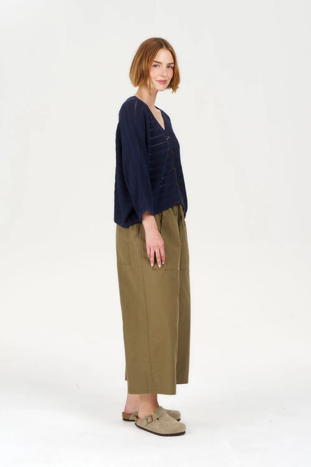 Komodo Cleo Stoffhose Hose Khaki Bio-Baumwolle