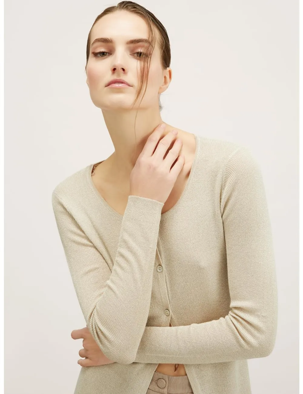 Motivi Cardigan lang Lurex Viskose ECOVERO
