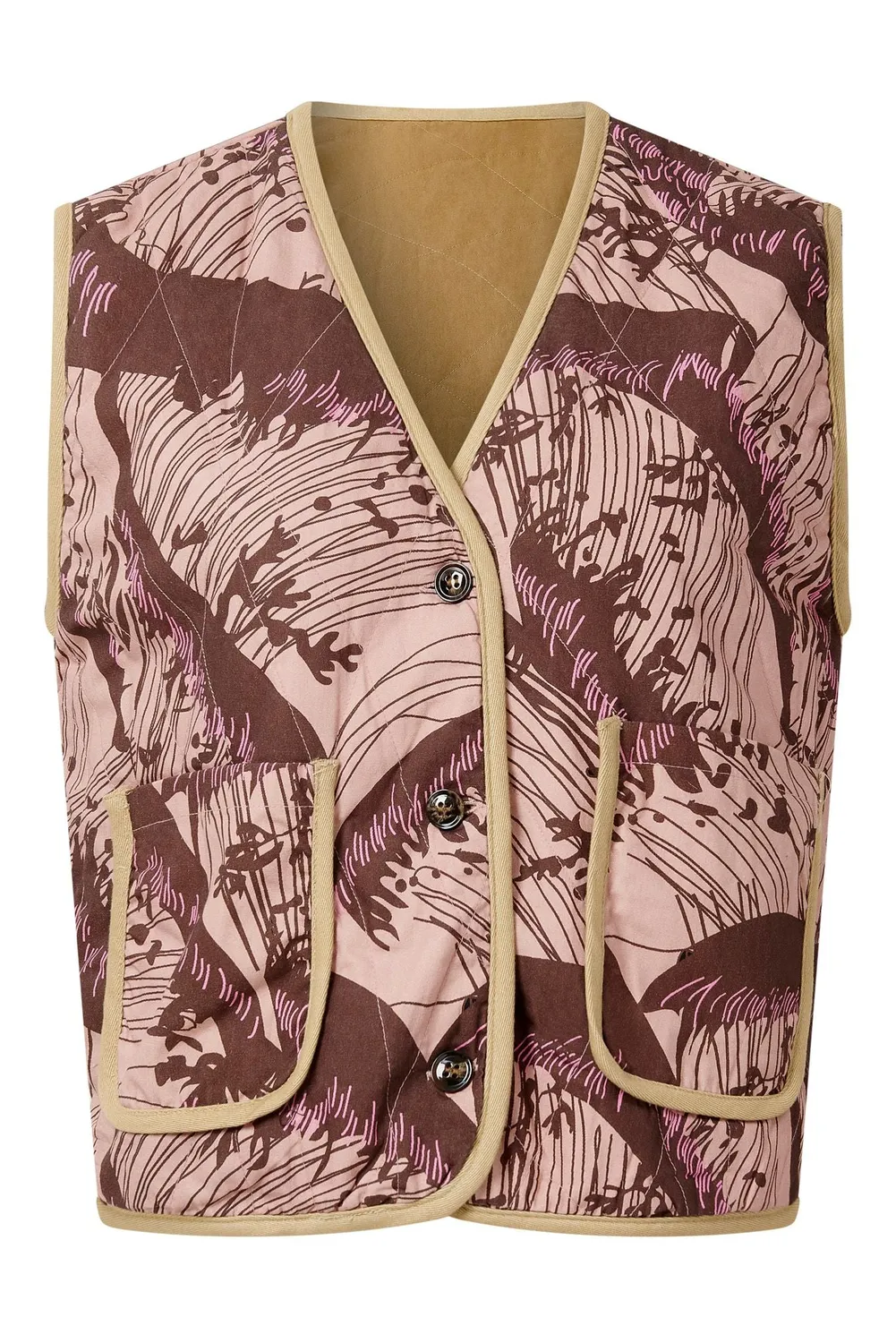 KOMODO WAVE Wende-Weste Camel/Pink Bio-Baumwolle