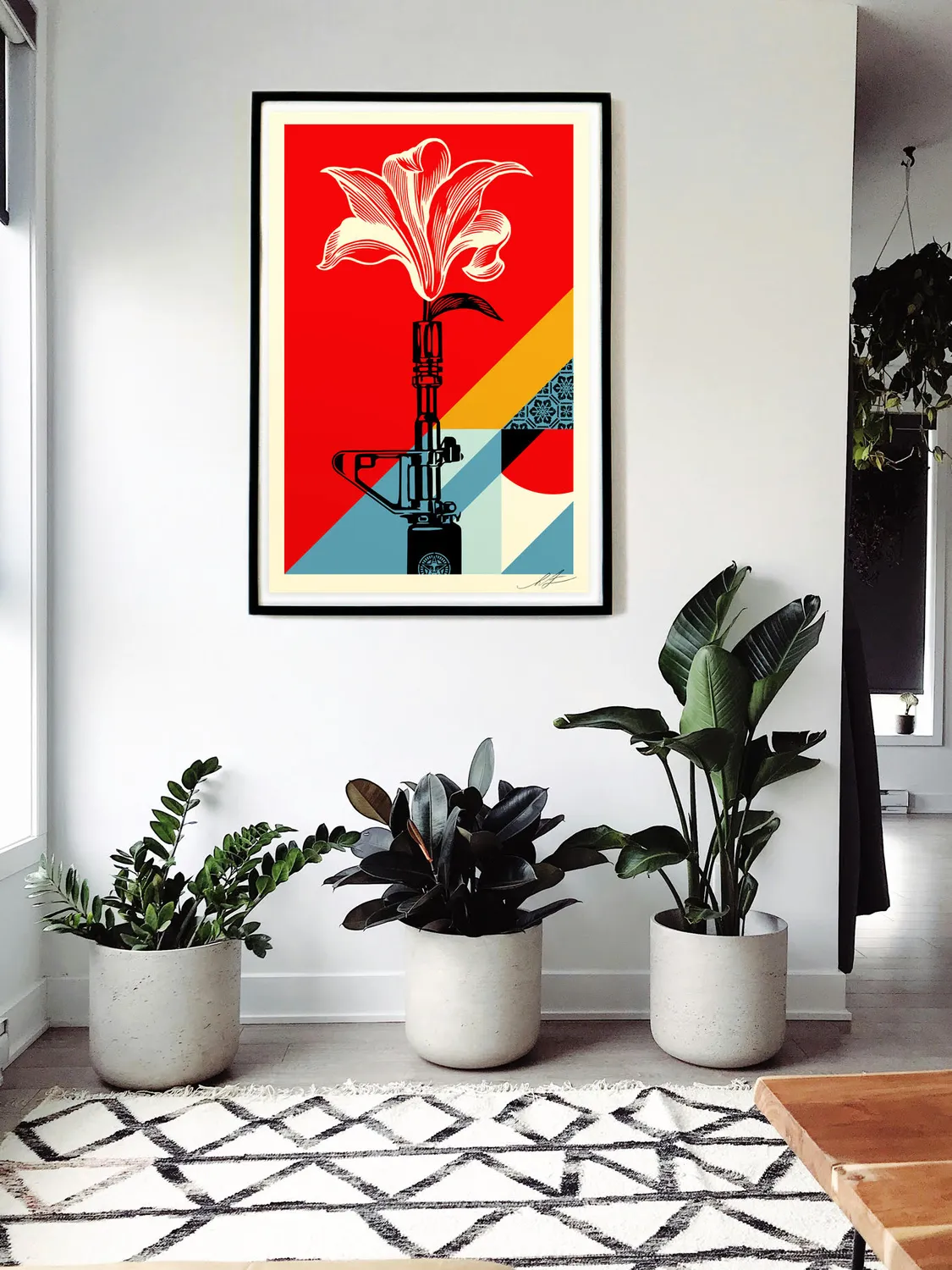 Obey AR-15 Lily Poster Lithographie signiert 91x61