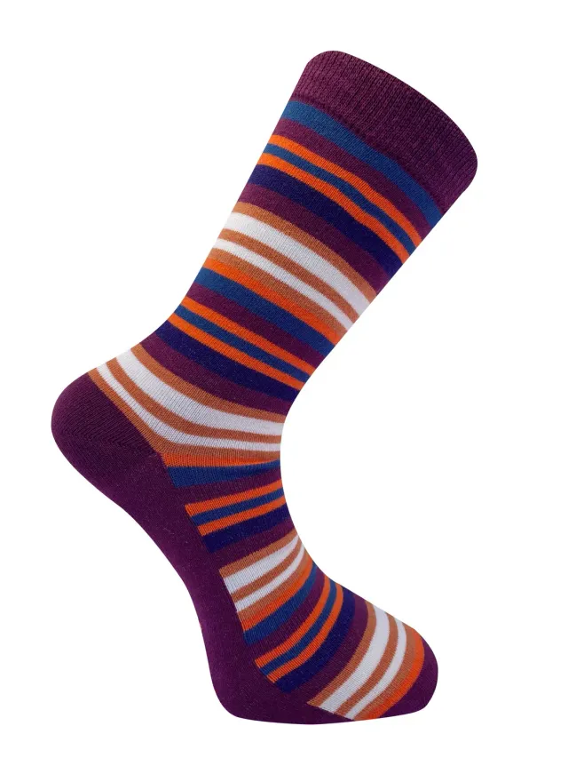 Komodo Stripe Socken Terracotta aus Bio-Baumwolle