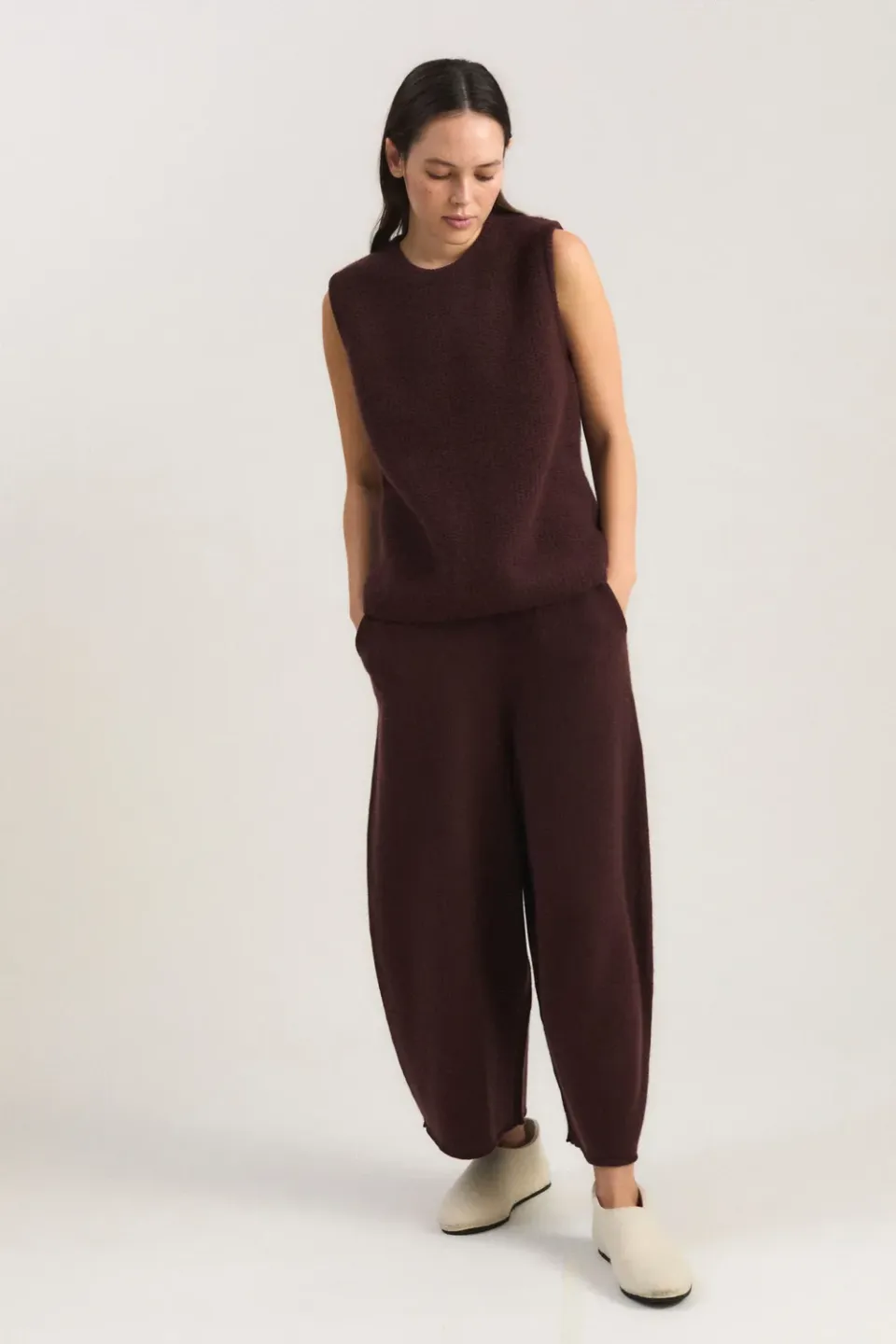 Oyuna Botini Top Stricktop Carob ärmellos