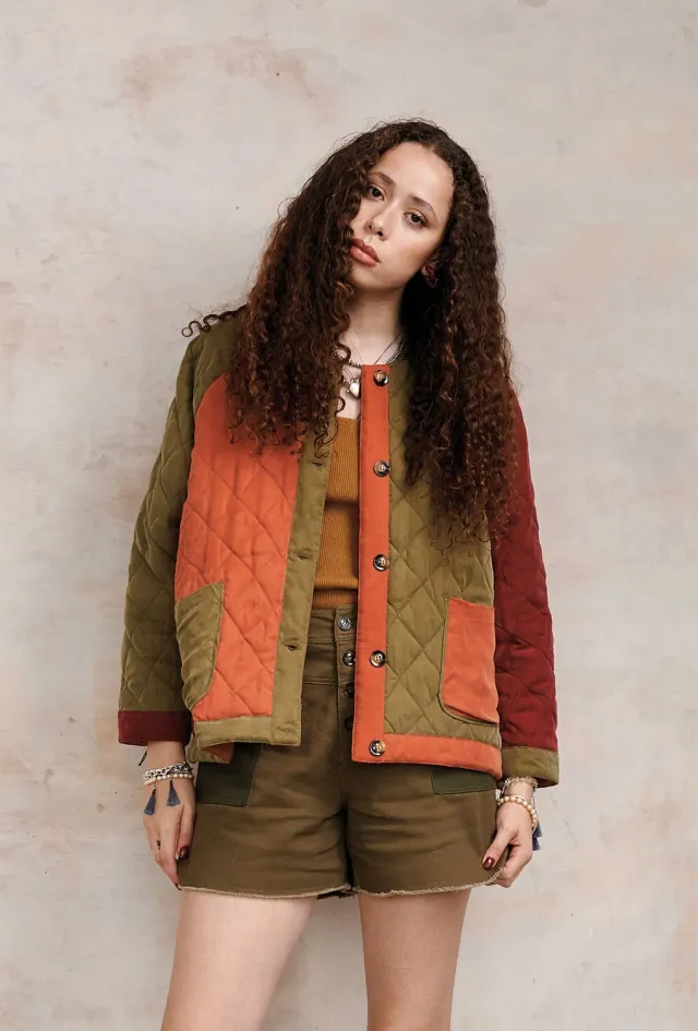 KOMODO LULU Cupro Jacke Multi Gr. 38 gesteppt