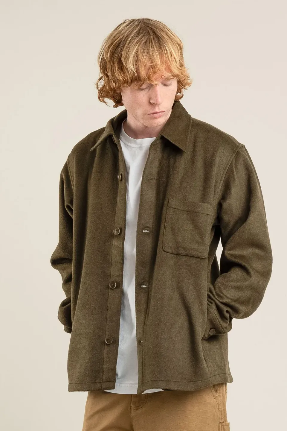 Komodo Johan Overshirt Olive Recycling-Wolle