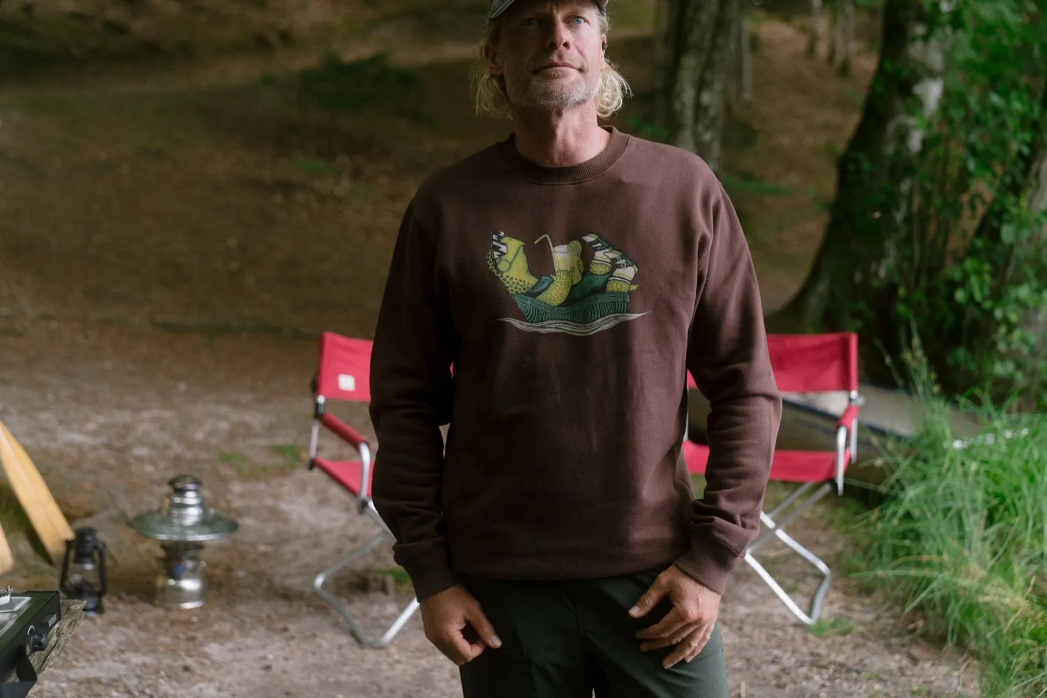 LAKOR Slow Flow Crewneck Sweatshirt Chicory Coffee Bio