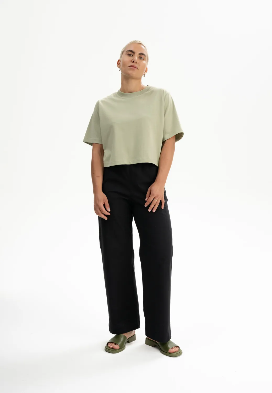 MELA JOSHNA T-Shirt cropped schwarz Bio