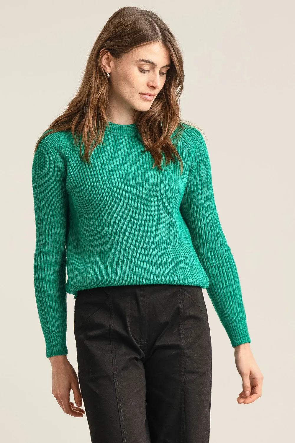 KOMODO SERGIO Pullover Grün Bio-Baumwolle