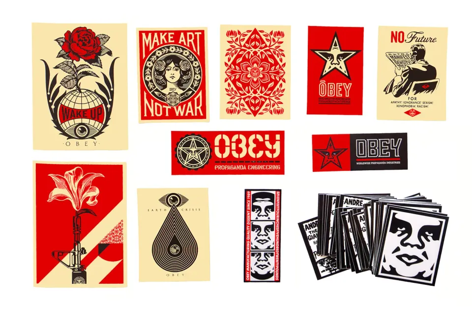 Obey Sticker Pack 2 Aufkleber 50 Stück schwarz-weiß