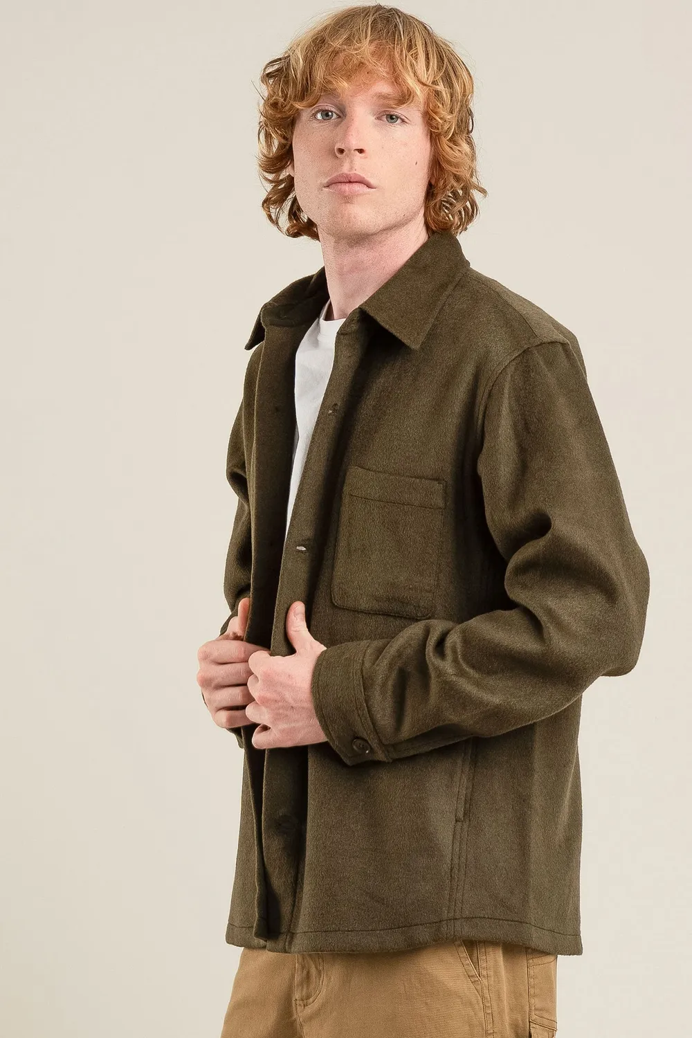 Komodo Johan Overshirt Olive Recycling-Wolle