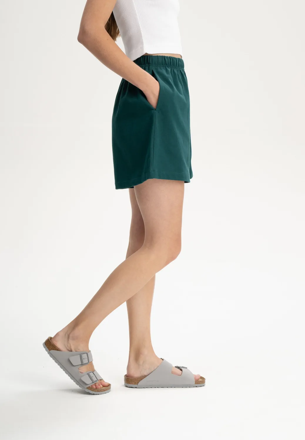 MELA JIVIKA Jersey Shorts schwarz aus schwerem Bio-Jersey