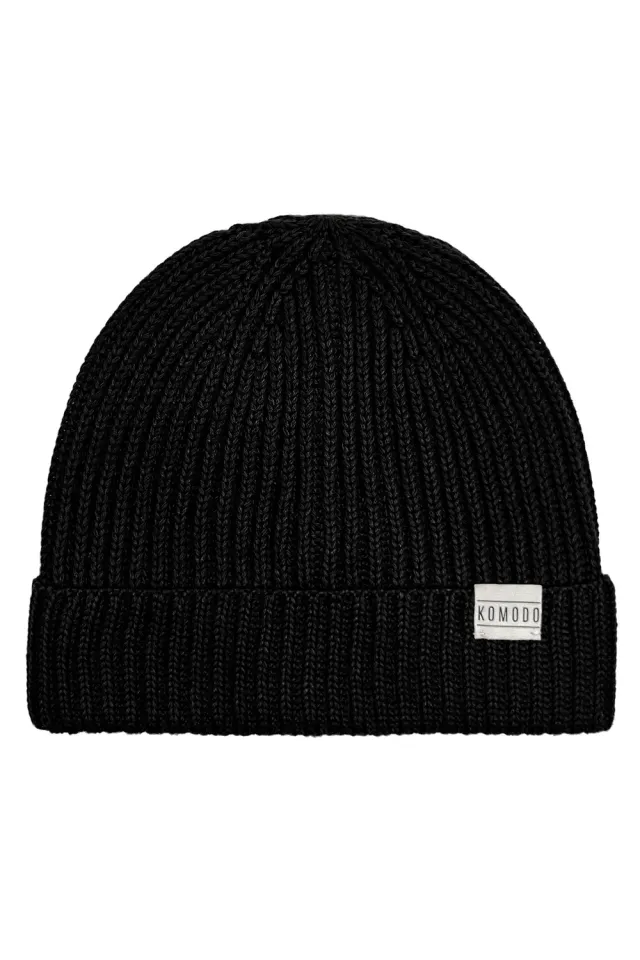 Komodo Town Beanie Schwarz aus Bio-Baumwolle