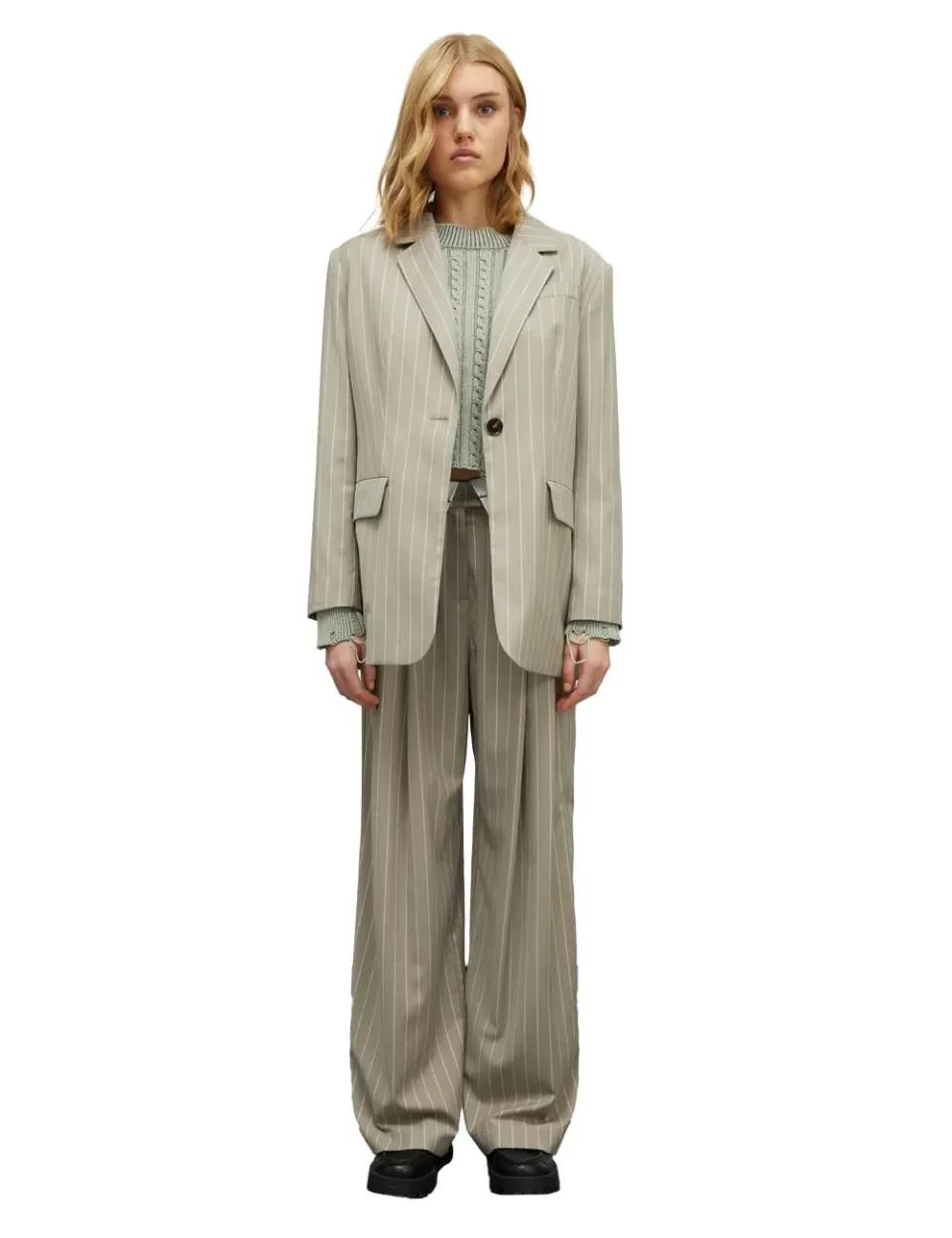 Motivi Oversize-Blazer Nadelstreifen Einreiher garngefärbt
