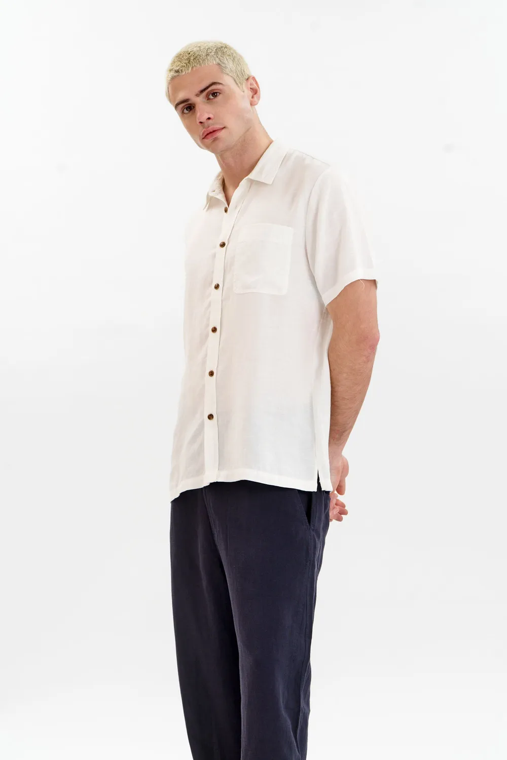 Komodo Loyle Hemd Weiß L aus Tencel-Leinen