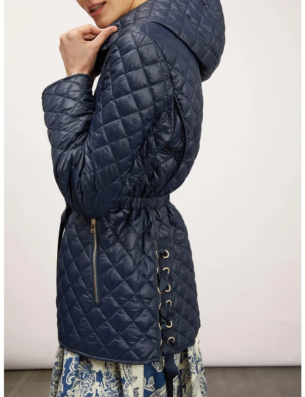 Motivi Midi-Daunenjacke Steppjacke mit Gürtel