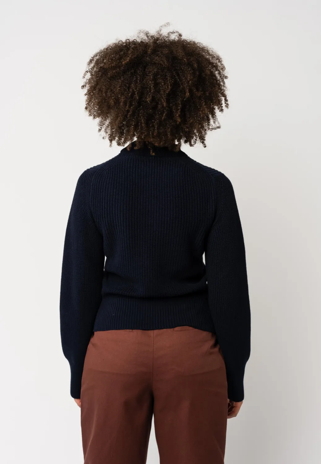 MELA RIYA Strickpullover dunkelbraun M Bio-Baumwolle