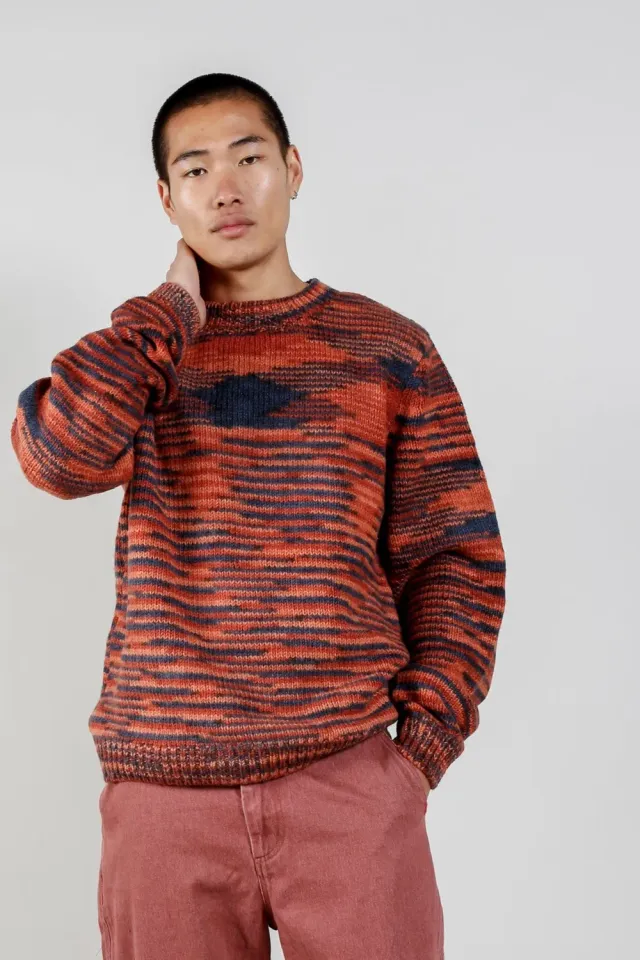 Komodo Temura Wollpullover Terracotta Handstrick