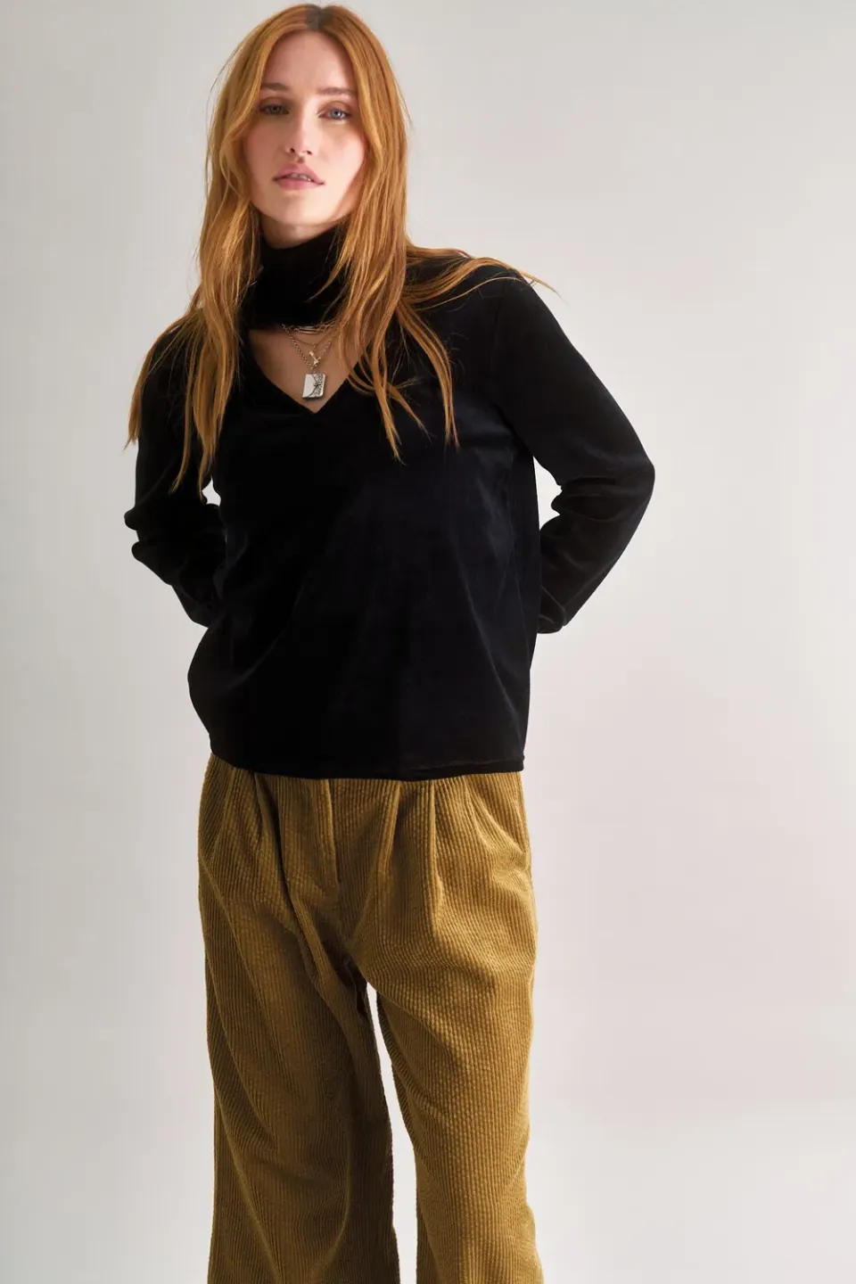 Komodo Alice Top Schwarz Samt Bio-Baumwolle