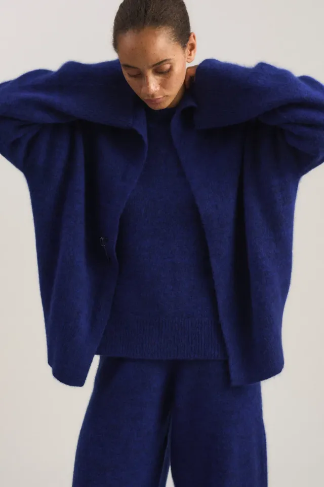 Oyuna Sona Cardigan Marine Cobalt Kaschmir Seide