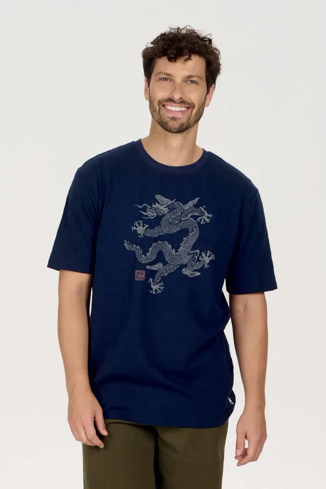 Komodo Dragon 25 T-Shirt Navy Bio-Baumwolle Herren