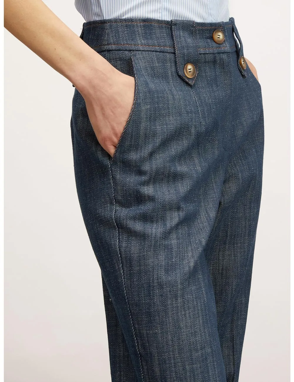 Motivi Jeans weites Bein Flamm-Optik