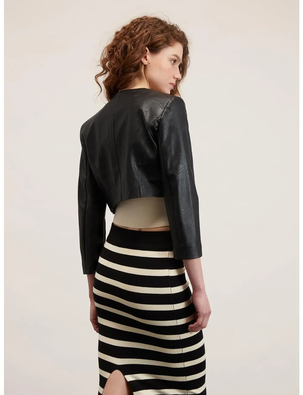 Motivi Bolero-Jacke beschichtet Dreiviertelarm