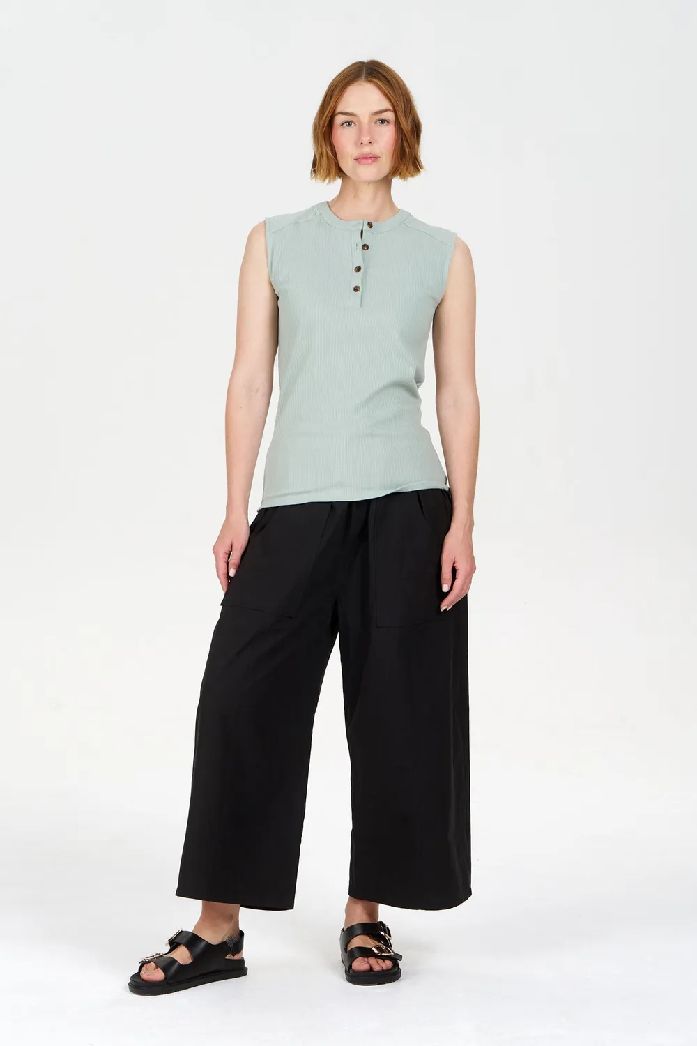 KOMODO CLEO Hose Schwarz Wide-Leg Bio-Baumwolle
