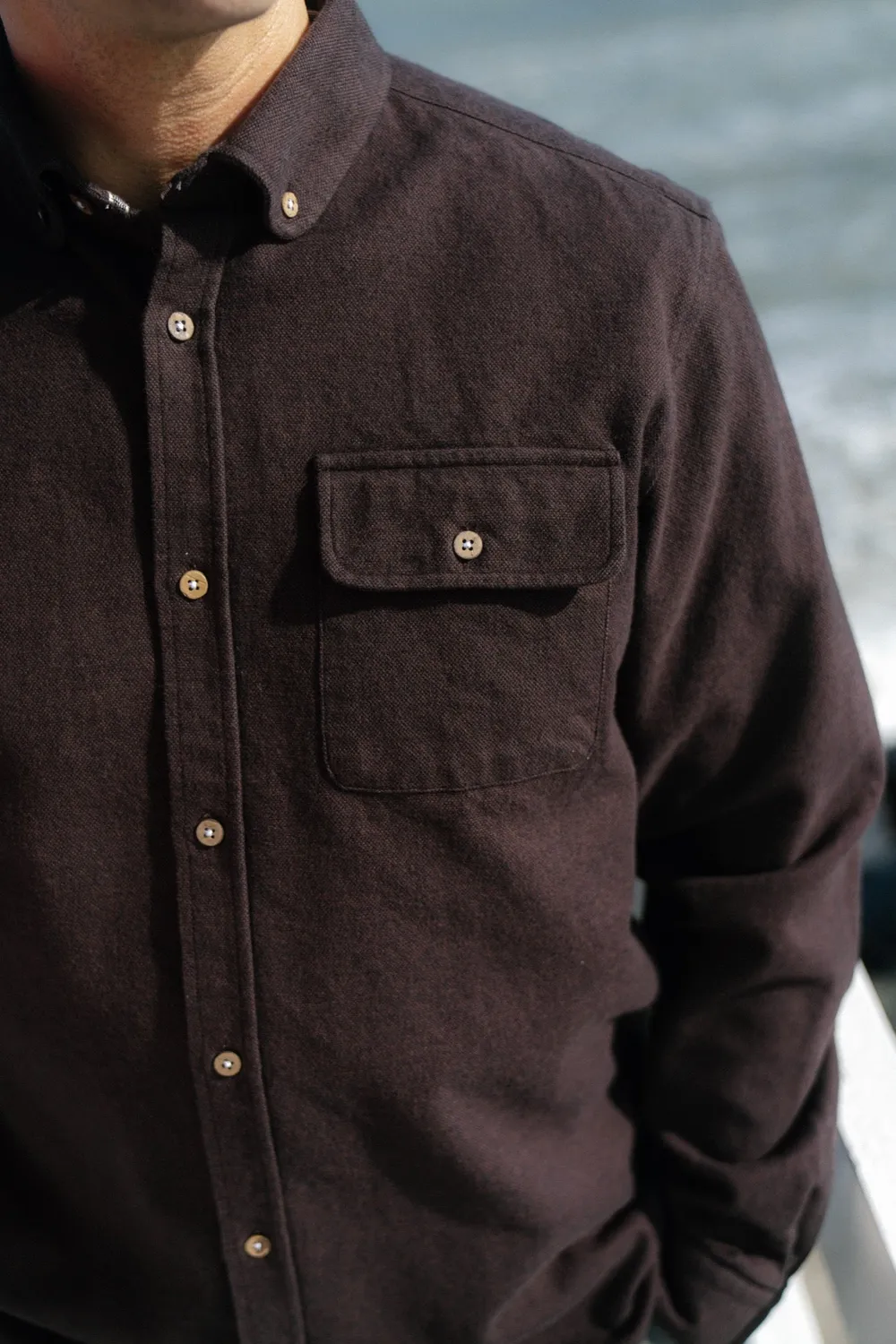 LAKOR Moss Shirt Hemd Chicory Coffee Bio-Baumwolle