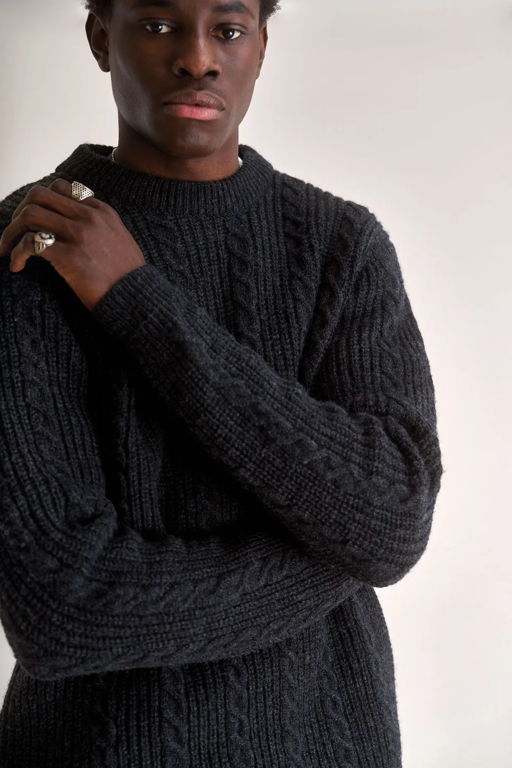 Komodo Cable Pullover Dunkelgrau XL aus Lammwolle