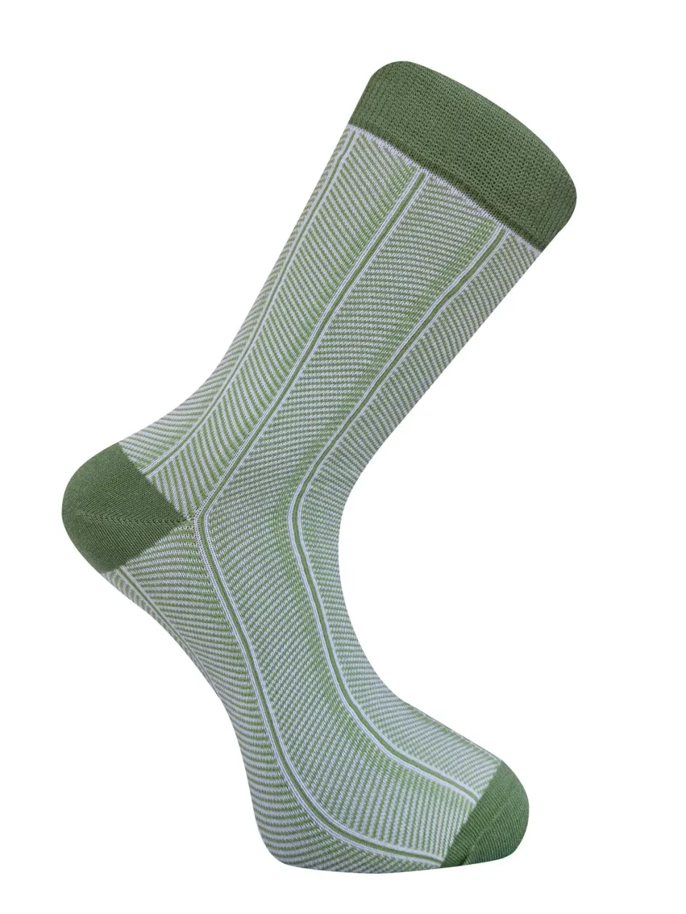 KOMODO HERRINGBONE Socken Grün Bio-Baumwolle