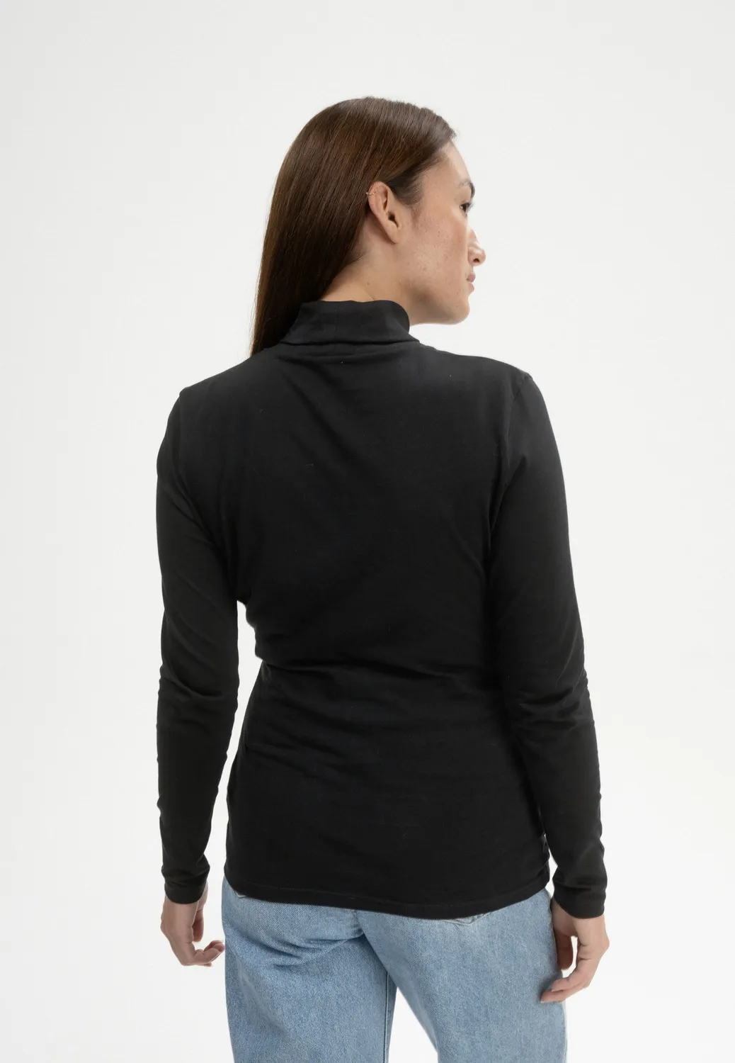 MELA ANCHAL Turtleneck Shirt schwarz Bio-Baumwolle