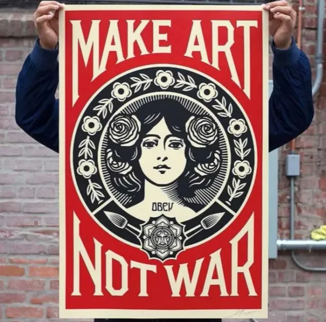 Obey Make Art Not War Kunstdruck signiert 91x61 cm