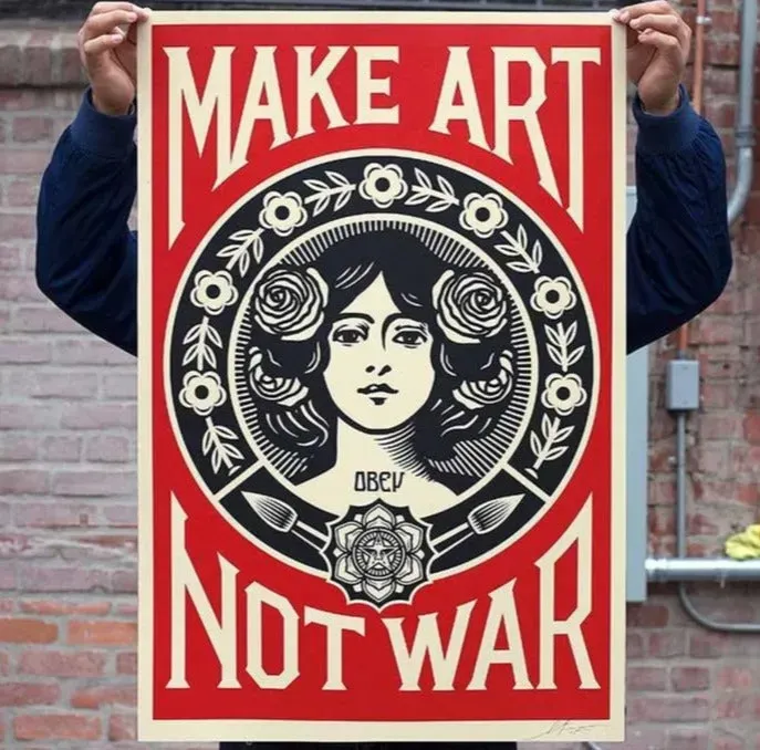 Obey Make Art Not War Kunstdruck signiert 91x61 cm