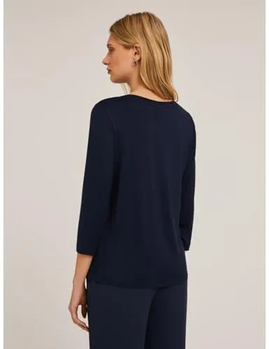 Motivi Spring Summer 24 Basic-T-Shirt Satin Jersey Lurex