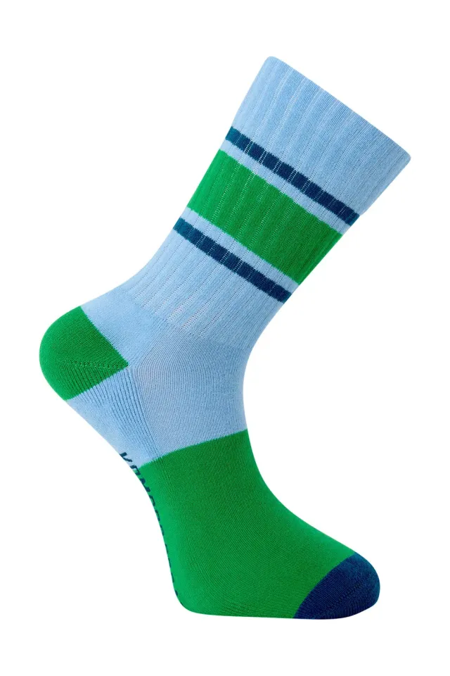 Komodo Sport Rib Socken Grün/Blau aus Bio-Baumwolle
