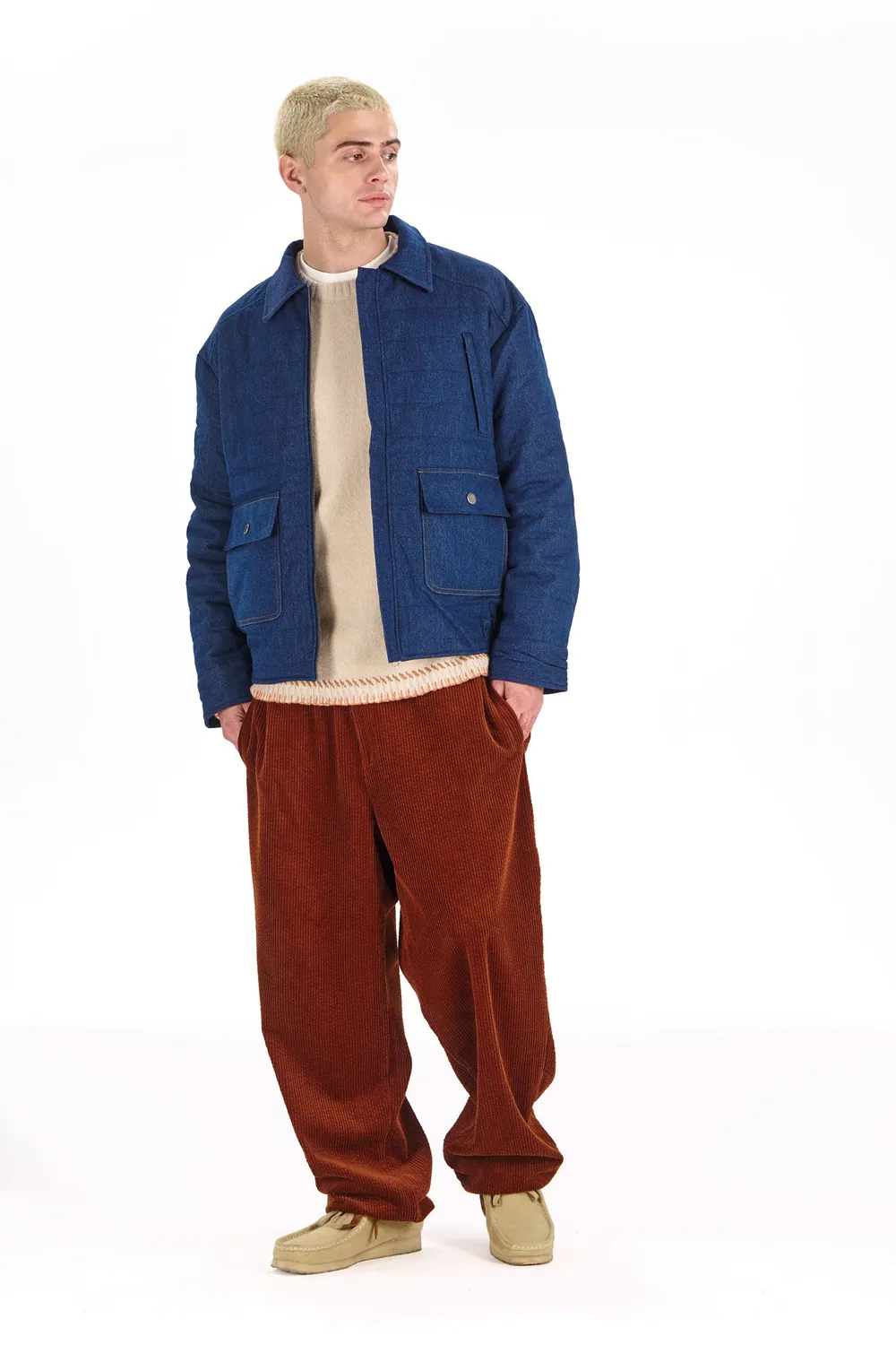 Komodo Frankie Jacke Denim gesteppt Bio-Baumwolle