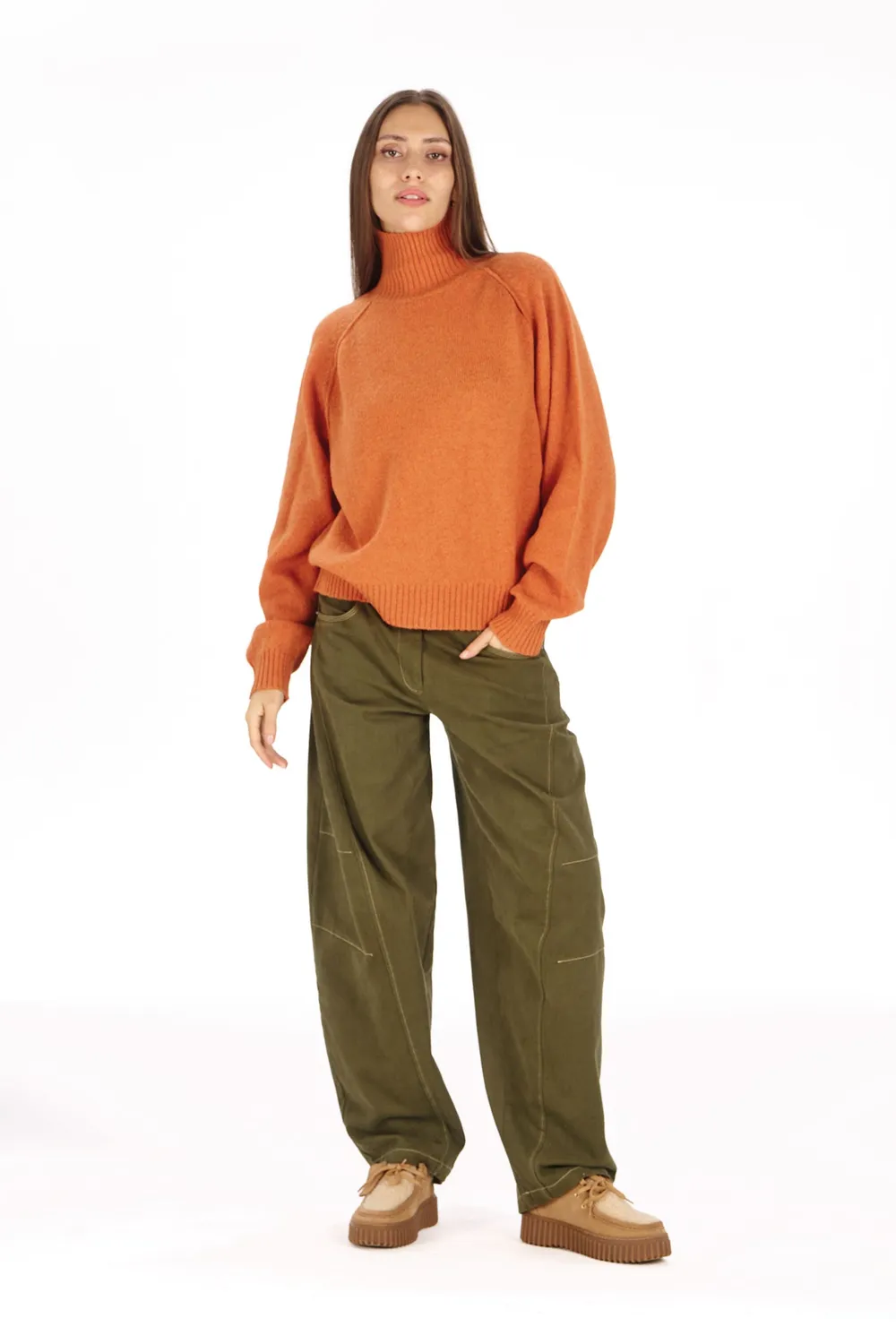 Komodo Millie Pullover Orange Merinowolle