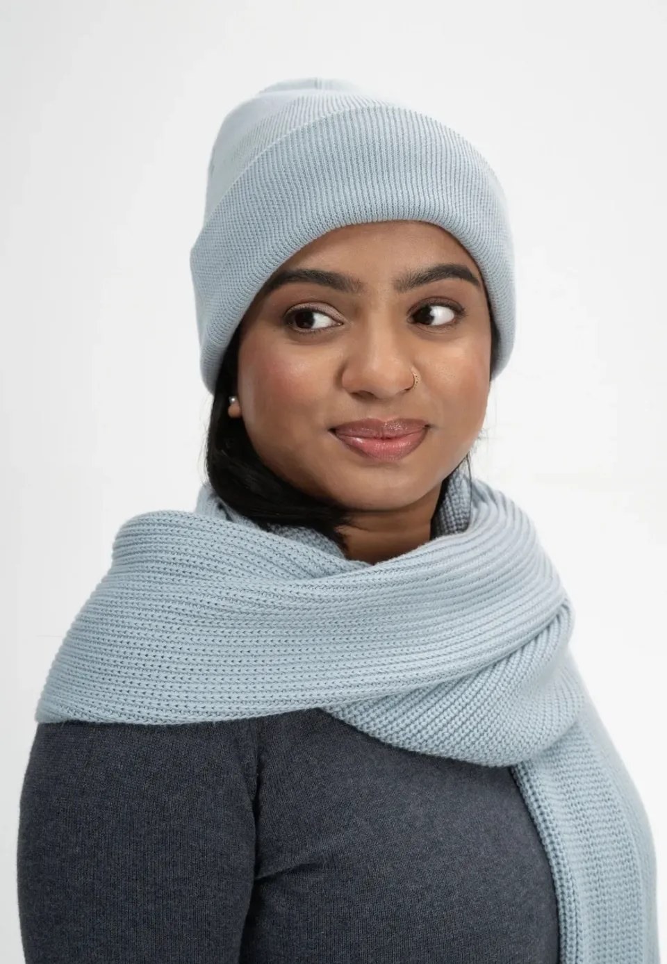 MELA Mix & Match Strickmütze + Schal Set Bio-Baumwolle