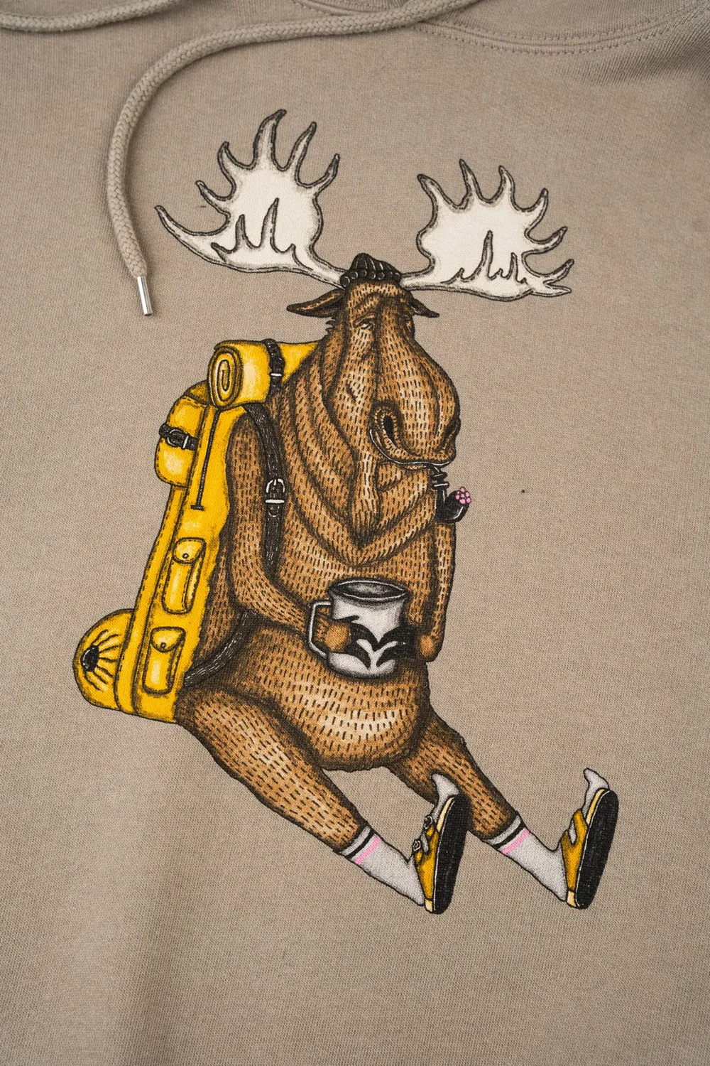 LAKOR Snooze Moose Hoodie Fallen Rock Bio-Baumwolle Elch-Print