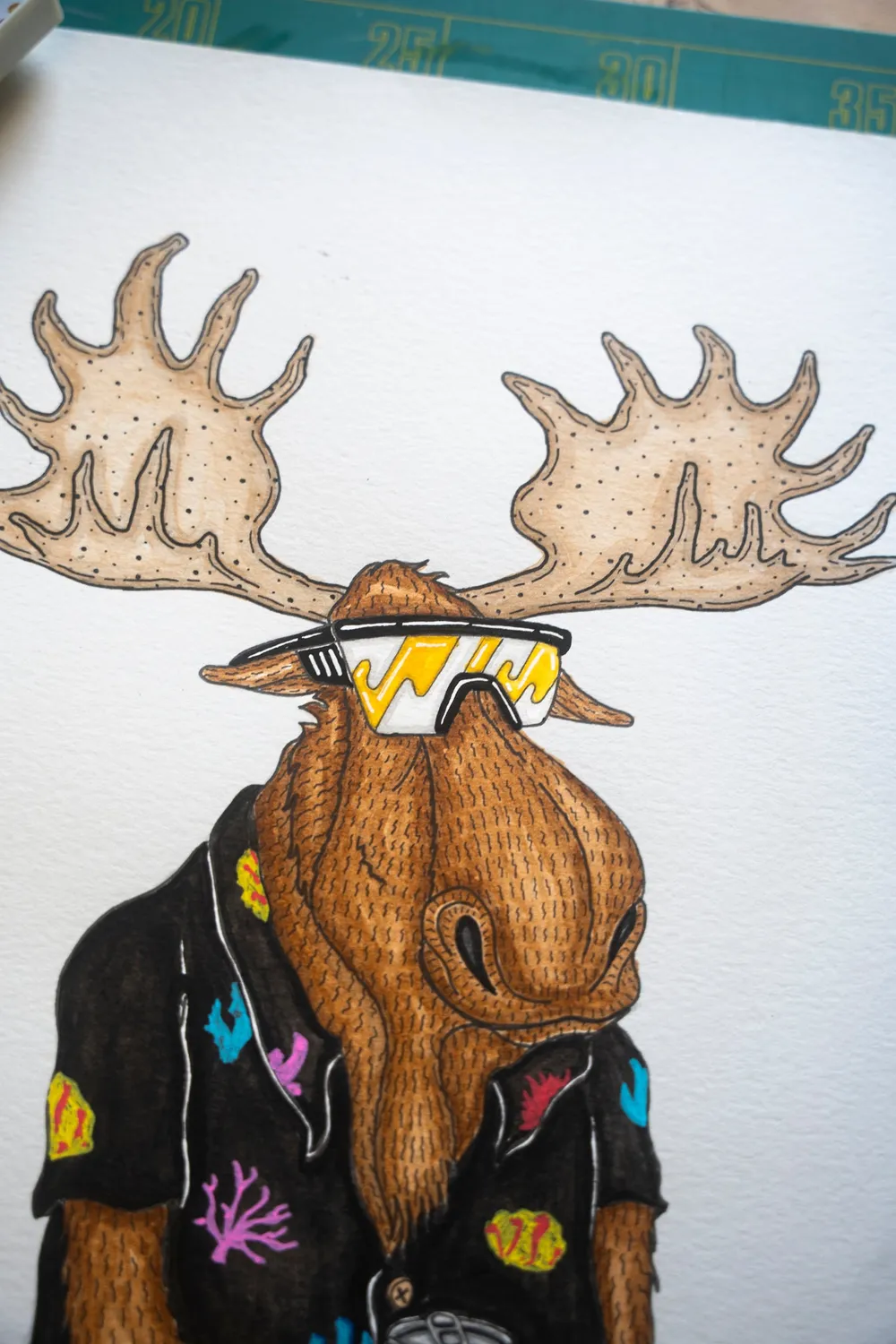 LAKOR Booze Moose Original Poster Weiß Recyclingpapier