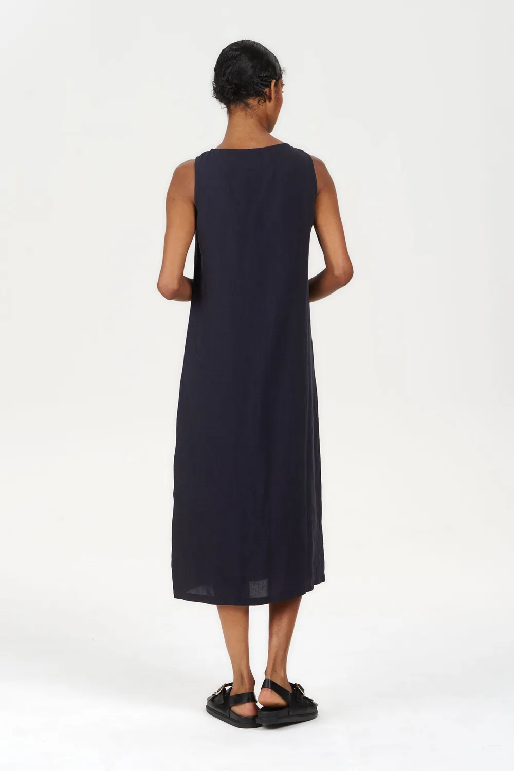 KOMODO SHANTI Kleid Navy Tencel-Leinen Gr. 2