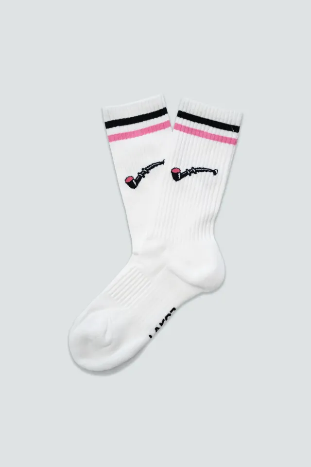 LAKOR Lakridspibe Tennis Socken Weiß Bio-Baumwolle