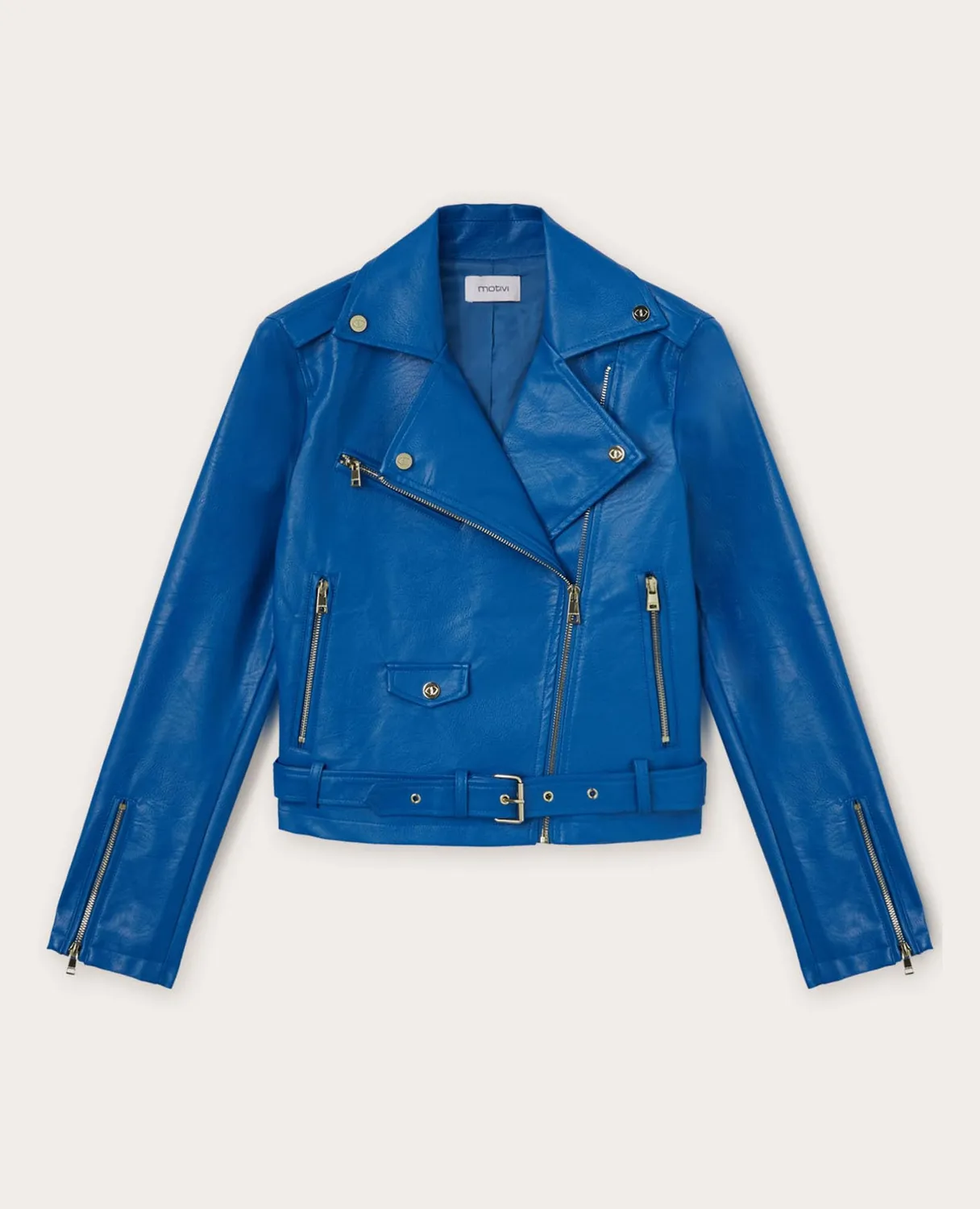 Motivi Bikerjacke Leder-Optik Jacke mit Gürtel
