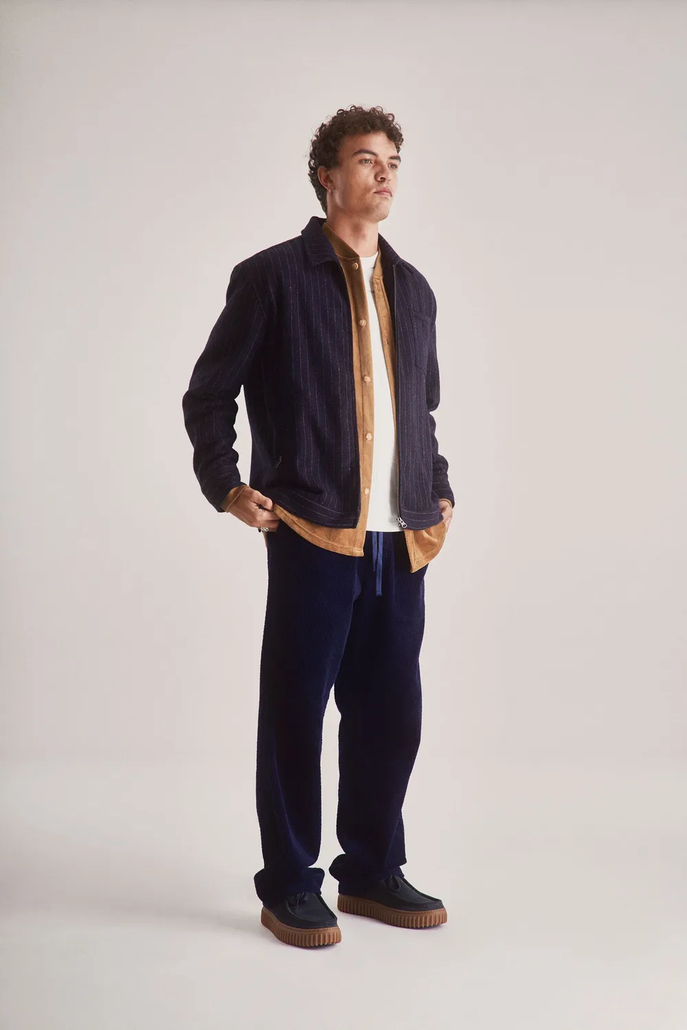 KOMODO GABE Jacke Herren Navy Recycling-Wolle