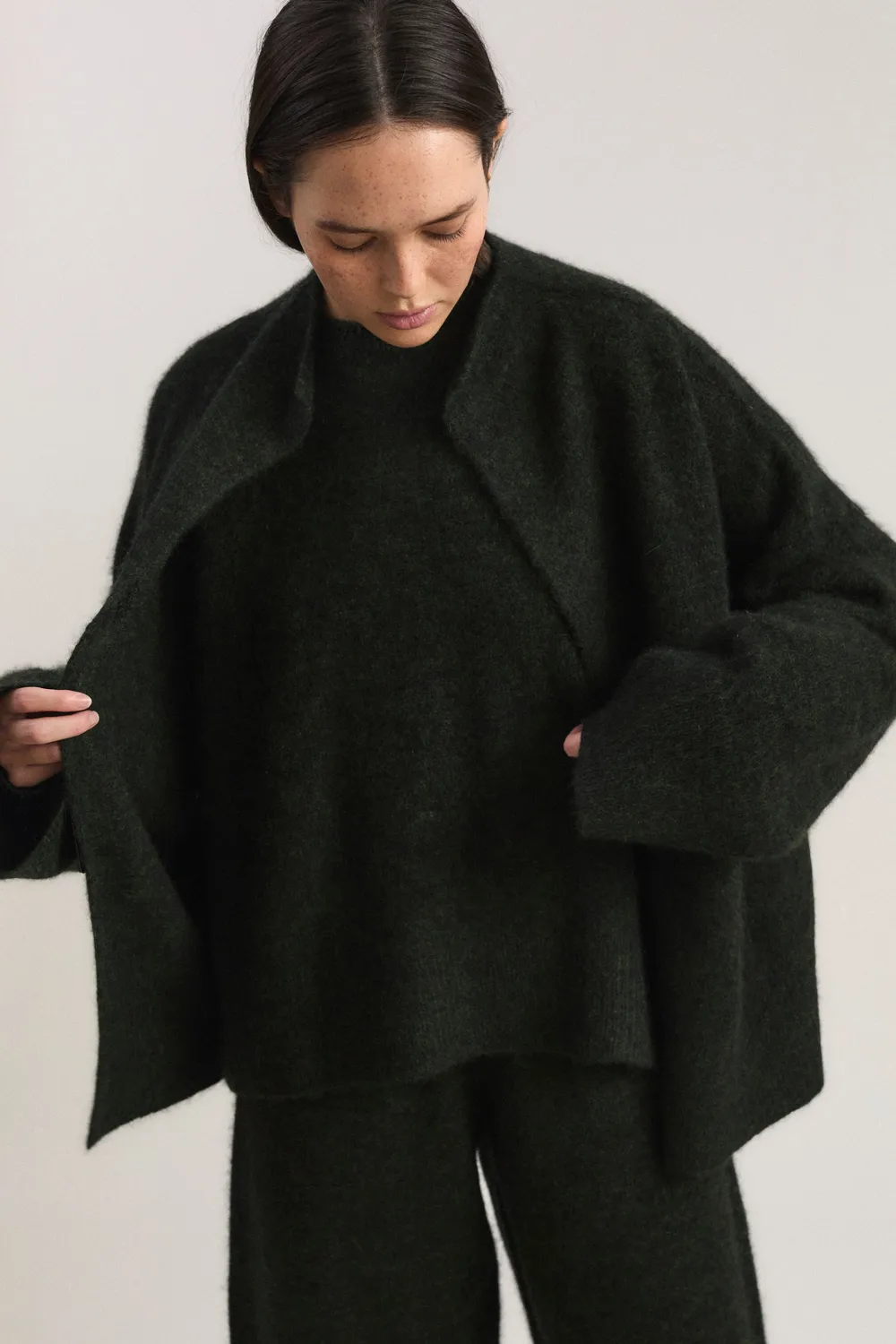 Oyuna Sona Cardigan Pine Jet Strickjacke Kaschmir-Seide