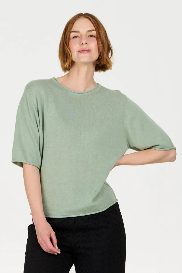 KOMODO CAMILLE T-Shirt Salbei Ramie Bio-Baumwolle