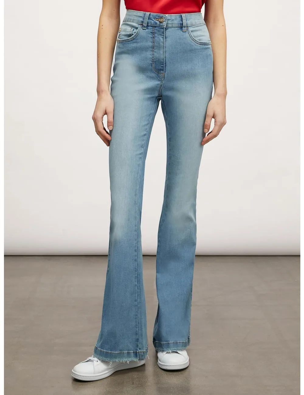 Motivi Elle Flare-Jeans hellblau High Waist