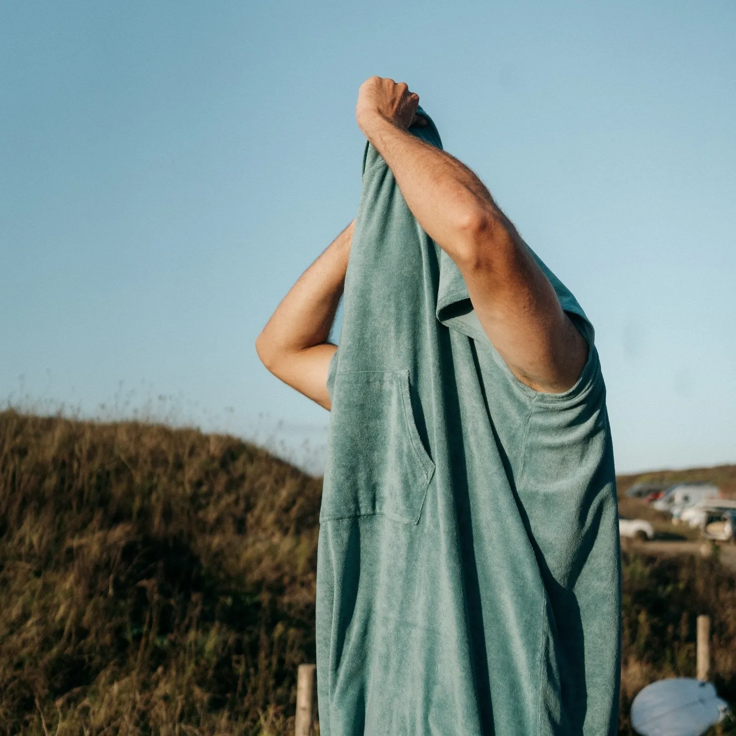 Langbrett Frottee Surfponcho Bio-Baumwolle dunkelblau