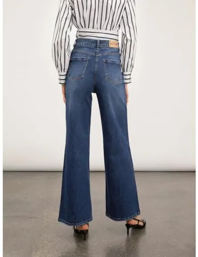 Motivi Lila Jeans weites Bein mittelblau Palazzo
