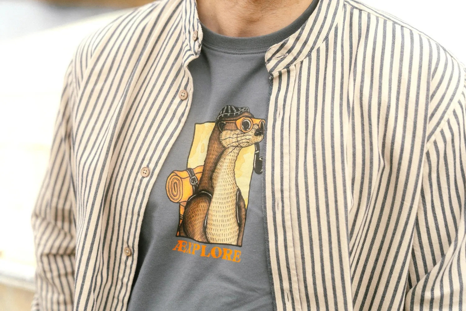 LAKOR Otter Æxplorer T-Shirt Urban Chic Biobaumwolle